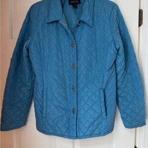 Jones New York Blue Quilted Puffer Jacket